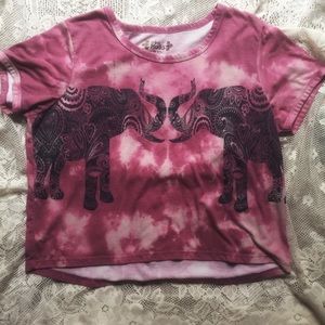 Tie-dye elephant hippie crop top